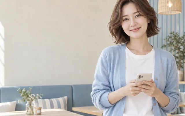 휴대폰으로 입금 문자를 확인하는 사람